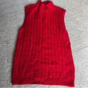 Women’s Size XS Red Sleeveless Turtleneck Sweater Vest